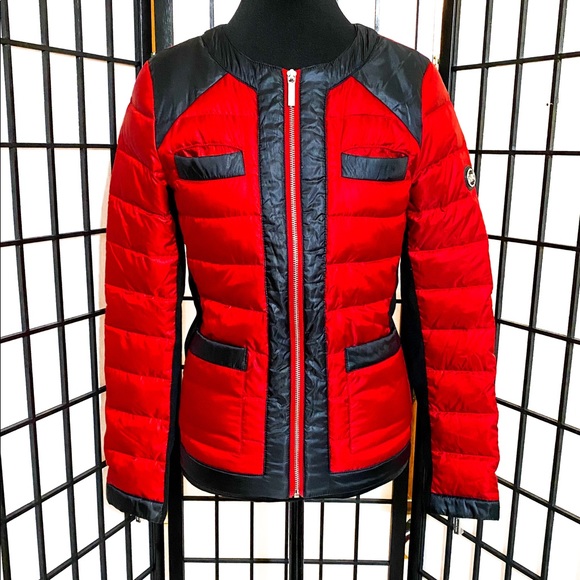 michael kors parka womens red